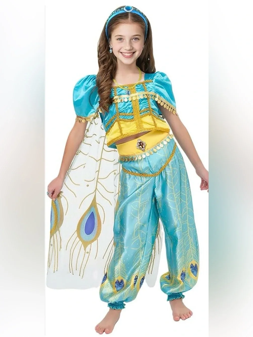Disney Princess Jasmine Costume Set Girls Size 7/8 Halloween Dress Up Cosplay
